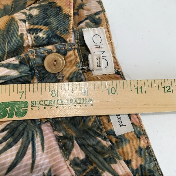Anthropologie Chino Pants Sz 27 Relaxed Ankle Length Birds Foliage Botanical GUC - Picture 15 of 15